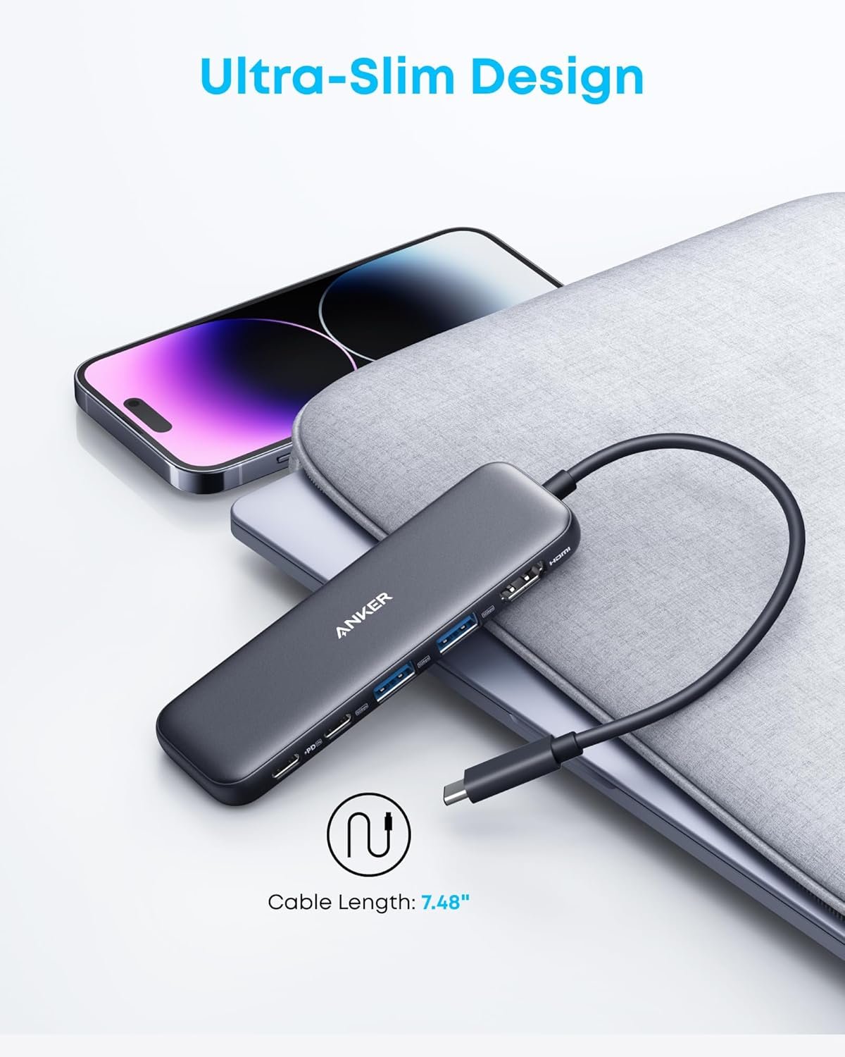 Anker USB C Hub, 5-in-1 USBC to HDMI Splitter with 4K Display, 1 x Powered USB-C 5Gbps & 2×Powered USB-A 3.0 5Gbps Data Ports for MacBook Pro, MacBook Air, Dell and More - Image 6