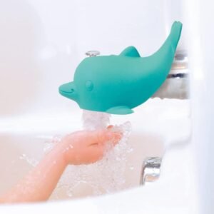 Nuby Bathtub Safety Spout Guard – Compatible with Most Standard Faucets – Bath Toys – Dolphin