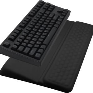 Computer Keyboard Stand Pad with Wrist Rest, Ergonomic Comfy Tilted Keyboard Stand Riser Holder Pad for Office Home (Black)