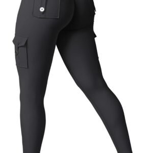 YEOREO CoreFlex Workout Cargo Leggings with Pockets for Women Hidden Scrunch Butt Lifting Leggings Gym Yoga Pants
