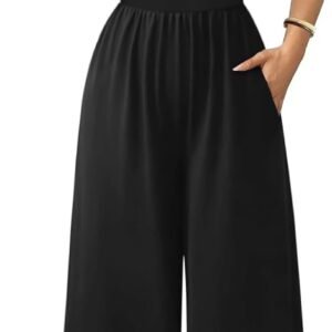 Ekouaer Jumpsuits for Women Sleeveless Spaghetti Strap Womens Jumpsuit One Piece Wide Leg Summer Romper With Pockets 2026