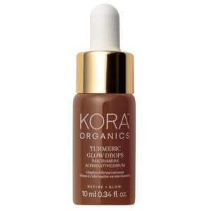KORA Organics Turmeric Glow Drops, Certified Organic Radiance Face Serum with Niacinamide Alternative, Improves Texture & Pore Appearance, Vegan, 0.34 fl oz