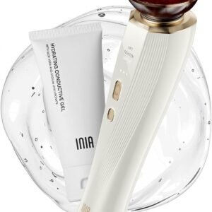 INIA 3-in-1 Red Light Therapy for Face and Neck Beauty Device for Puffiness & Skin Firming Skincare Tool (White)