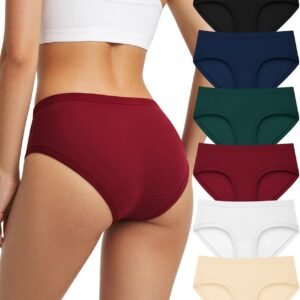 Women’s Cotton Underwear Full Coverage Soft Briefs Comfortable Low Rise Breathable Ladies Hipster Panties 6 Pack