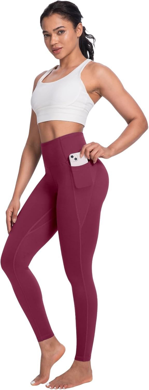 NORMOV 4 Packs Yoga Leggings with Pockets for Women, Soft High Waisted Tummy Control Workout Pants - Image 3