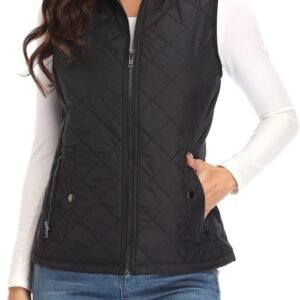 Argstar Women’s Vest, Quilted Lightweight Zip Pockets Padded Gilet (XS-2XL)