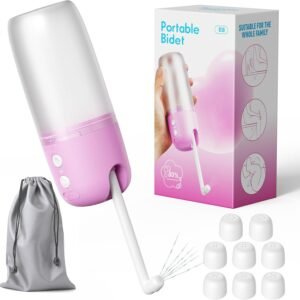 Portable Bidet,230ml Handheld High Pressure Electric Sprayer 3 Pressure Settings USB-C Rechargeable, Travel Bidet for Men Women Personal Hygiene/Postpartum Care(White/Purple)