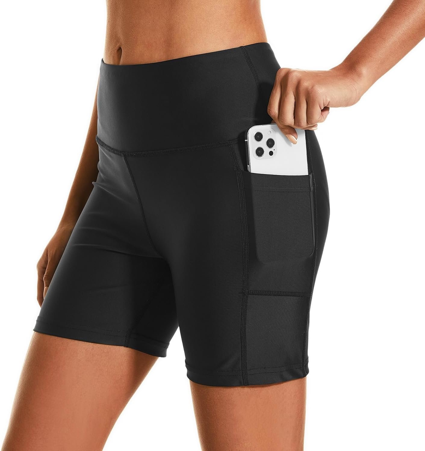 HODOSPORTS Women's 3''/5''/7''/9''/12'' Swim Board Shorts UPF50+ High Waisted Quick Dry Swimsuit Bottoms with Pockets Liner - Image 2