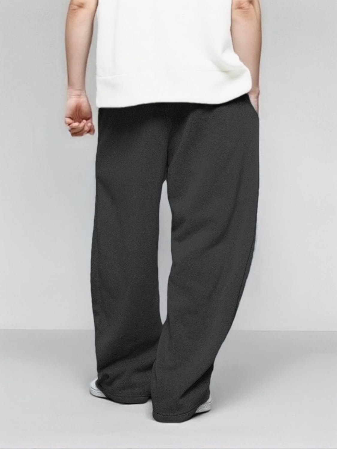 Men’s Baggy Sweatpants with Elastic Drawstring Waist, Breathable Wide-Leg Casual Loose Cotton Joggers Deep Pockets - Image 4