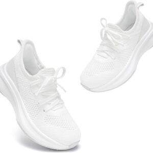 Stelle Girls Sneakers Kids Tennis Running Walking Shoes Slip-On Athletic Non Slip Lightweight Breathable Sport Shoes for Little/Big Kid