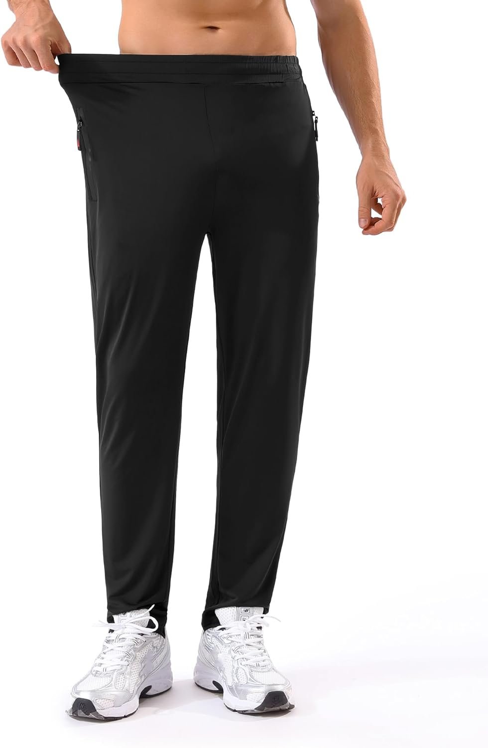 5 Pack Men's Sweatpants with Zipper Pockets Stretch Lightweight Athletic Track Activewear Pants for Men Joggers - Image 2