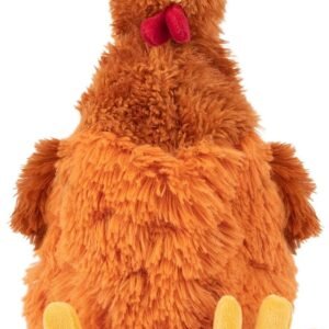 Best Pet Supplies Interactive Squeaky Dog Chew Toy, Ideal Dog Toys for Chewers, Small, Medium & Large Dogs, and Fetch Lovers – Crinkle Chicken (Brown), Large