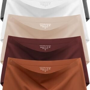 Womens Underwear Seamless High Waisted Briefs Silky Stretch No Show Breathable Full Coverage Ladies Panties 6 Pack