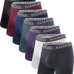 BAMBOO COOL Men’s Ultra Breathable Underwear,No Riding Up Boxer Briefs with ComfortFlexible Waistband,Multipack