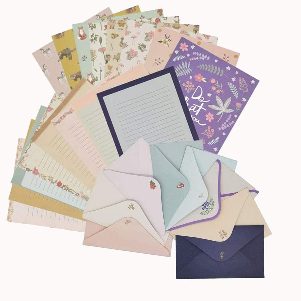 81pcs Stationary Paper and Envelopes Set, Contain 54 stationery paper and 27 envelopes, writing paper stationery set, 9 Different Style - Image 2