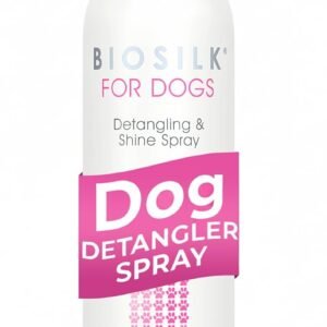 BioSilk for Dogs Detangling Spray with Shine Support, Lightweight Leave In Grooming Mist that Helps Smooth Coats, Detangle, and Add Shine Without Buildup, 8 Fl Oz