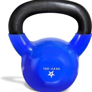 Yes4All Kettlebell, 5-100 LB Vinyl Coated Cast Iron Strength Training Kettlebells for Home Gym Exercises, Fitness, Full Body Workout Equipment, Push Ups, and Grip Strength