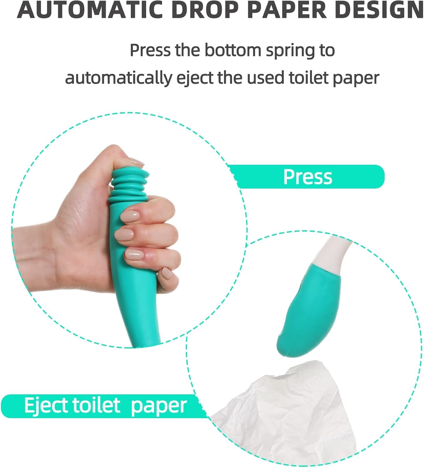 Fanwer Toilet Aids Tools,Long Reach Comfort Wipe,Extends Your Reach Over 15" Grips Toilet Paper or Pre-Moistened Wipes - Image 2