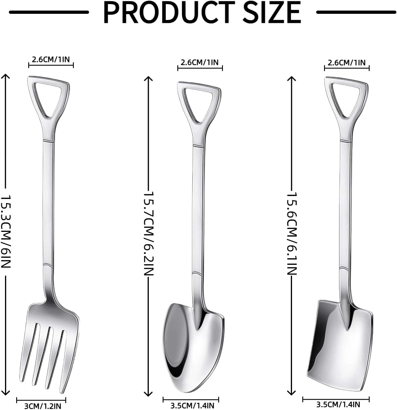 Ice Cream Scoop, 3Pcs Cookie Scoop Set, Stainless Steel Ice Cream Scoop with Trigger Release, Cookie Dough Scoop, Large/Medium/Small Cookie Scooper for Baking with 2 Shovel Spoons and 1 Shovel Forks - Image 4