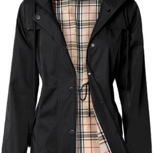 SaphiRose Women’s Long Hooded Rain Jacket Outdoor Raincoat Windbreaker