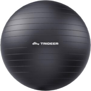 Trideer Exercise Ball for Yoga, Pilates & Fitness – Stability Ball Equipment for Home Gym & Office Chair, Core & Balance Training Accessories, Physical Therapy Equipment, Quick Pump Included, 5 Sizes