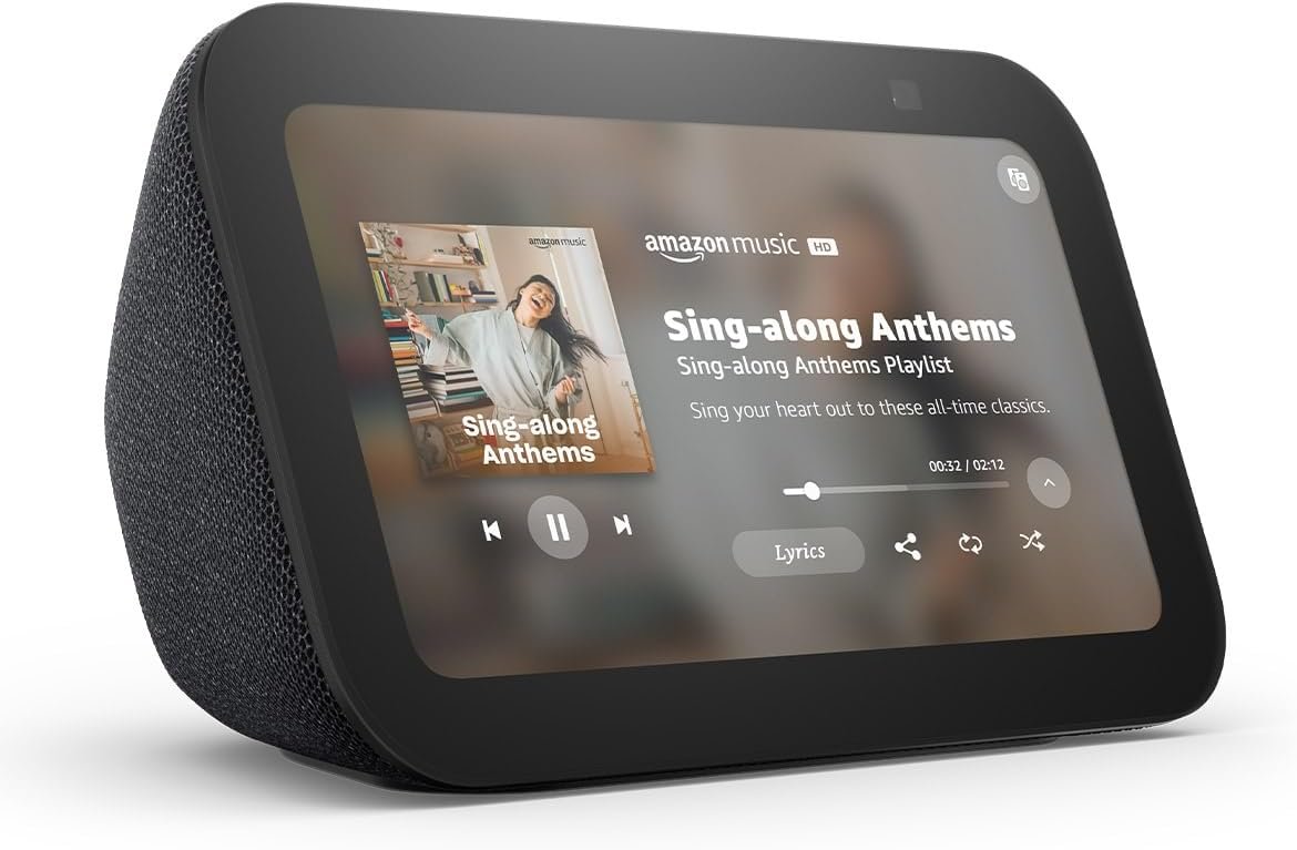 Amazon Echo Show 5 (newest model), Smart display, Designed for Alexa+, 2x the bass and clearer sound, Charcoal - Image 2