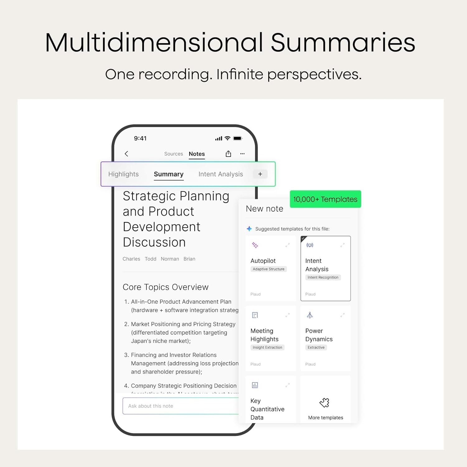 Plaud Note Pro AI Voice Recorder, Transcribe & Summarize with AI, App Control, Note Taker for Meetings & Calls, Supports 112 Languages, Ultra-Slim w/InstantView Display, Case Included, Black - Image 4