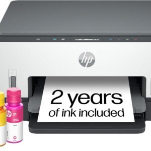 HP Smart Tank 6001 Wireless All-in-One Ink Tank Printer, Scanner, Copier with 2 Years of Ink Included, Best-for-Home, Cartridge-Free Refillable, AI-Enabled (2H0B9A)