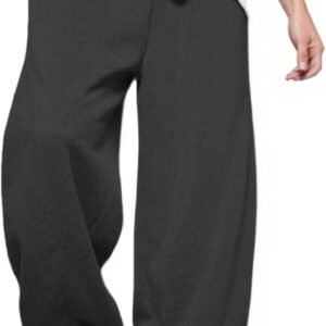 Men’s Baggy Sweatpants with Elastic Drawstring Waist, Breathable Wide-Leg Casual Loose Cotton Joggers Deep Pockets