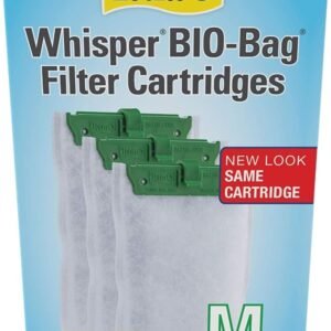 Tetra Whisper Bio-Bag Filter Aquarium Cartridges, Medium Filter for Freshwater and Marine Fish, Removes Odors and Discoloration, Ready to Use, 3 Medium Green Filters