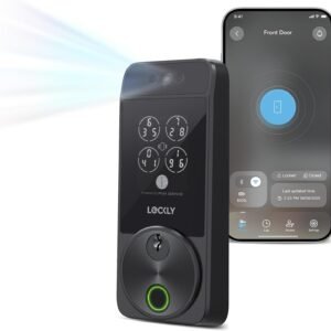 Lockly Visage Zeno Series Smart Lock, Facial Recognition & Fingerprint Keyless Entry Door Lock, Built-in Wi-Fi Deadbolt with Apple Home Key, PIN Genie Keypad, App Remote Control (Matte Black)