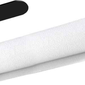 Paper Towel Holder, Self Adhesive or Drilling Paper Towel Holder Under Cabinet, Stainless Steel Black Paper Towel Holders Wall Mount for Kitchen, Bathroom, Sink, Pantry, Fridge