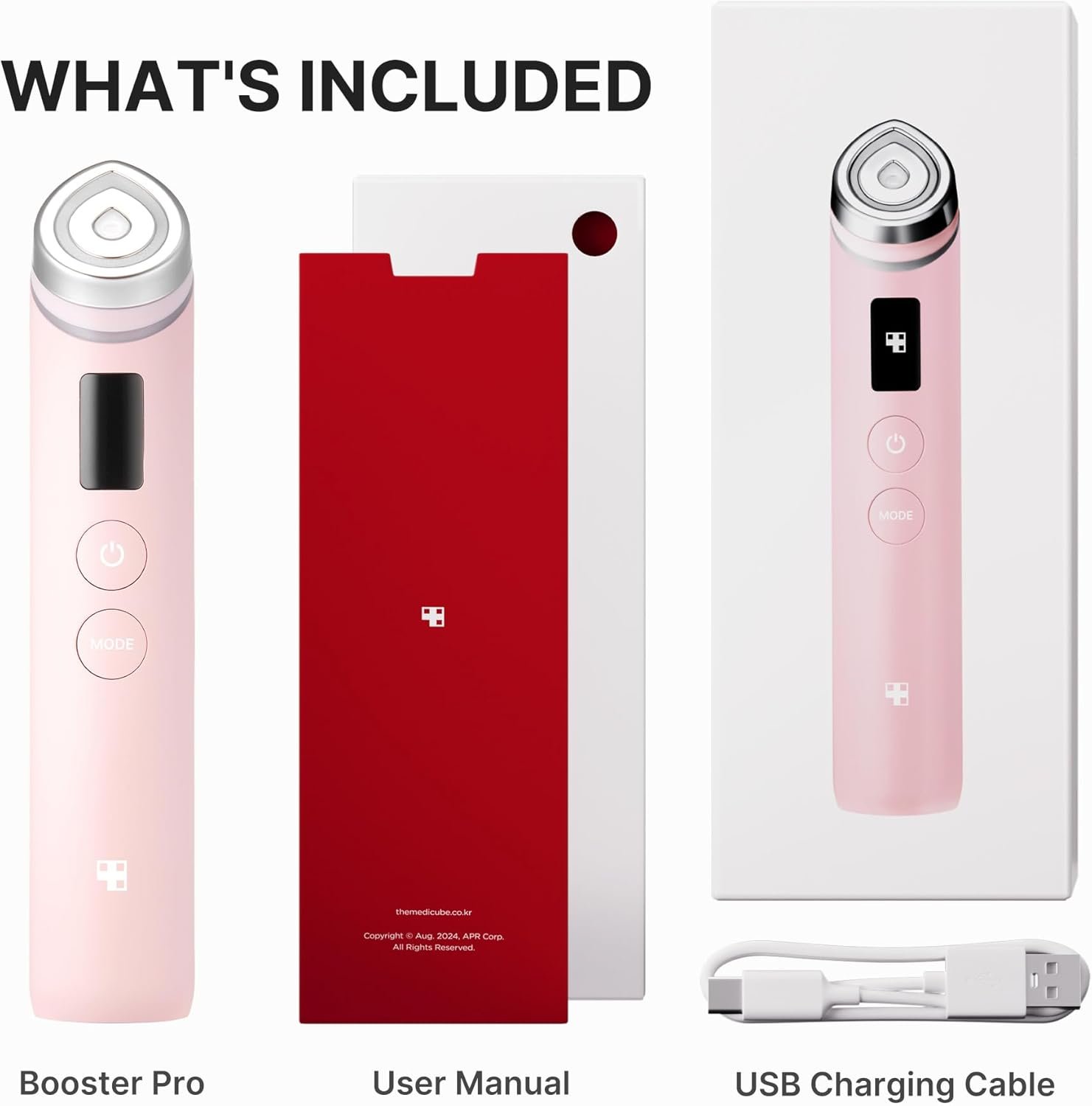 medicube Booster Pro | 6-in-1 Real Glass Glow Beauty Massager | for Clear, Radiant, Firmer-Looking Skin | Korean Skin Care | Pink - Image 9