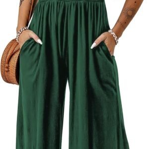 Dokotoo Women’s Casual Loose Overalls Jumpsuits One Piece Sleeveless Wide Leg Long Pant Rompers With Pockets