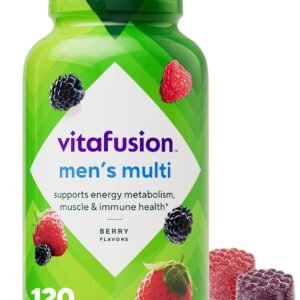 vitafusion Adult Gummy Vitamin Supplement for Men, Berry Flavored, A, C, D, E, B6, B12, Daily, 120 Count, 60 Day Supply