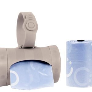 Ubbi Retractable On-the-Go Bag Dispenser for Baby Travel, Diaper Bag Accessory Must Have for Newborns, Helpful Baby Accessory, Taupe