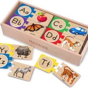 Melissa & Doug Self-Correcting Alphabet Wooden Puzzles with Storage Box (52 pcs) ABC Puzzles, Wooden Alphabet Puzzle for Kids Ages 4+