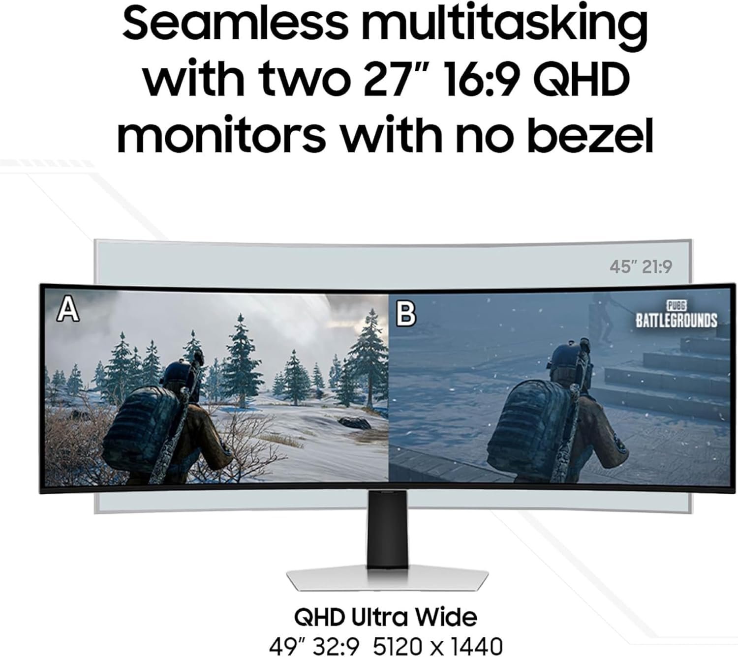 Samsung 49" Odyssey G93SC Series Curved Gaming Monitor, QD-OLED, 240Hz, 0.03ms, DQHD, G-Sync Compatible, FreeSync Premium Pro, Adjustable Stand - Image 11
