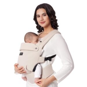 Momcozy Baby Carrier – Ergonomic, Cozy and Lightweight Carrier for 7-45lbs, Effortless to Put On, Ideal for Hands-Free Parenting, Enhanced Lumbar Support, Purehug for Infant to Toddler, Khaki