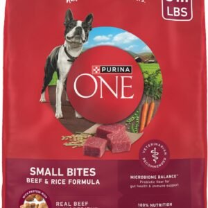 Purina ONE Small Bites Beef and Rice Formula Small High Protein Dry Dog Food Natural With Added Vitamins, Minerals and Nutrients – 31.1 lb. Bag