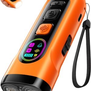 Dog Bark Deterrent Devices Anti Barking Device for Dogs Ultrasonic Bark Stopper Portable Dog Training Tool Indoor Outdoor Up to 50ft Correct Bad Behavior of Own or Neighbor’s Dog (Orange)