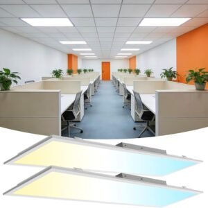 2×4 LED Flat Panel Light 2 Pack, Drop Ceiling Light for Office, Dimmable LED Ceiling Light, Selectable 30W/40W/50W/60W/72W, 3000K/3500K/4000K/5000K/6300K, ETL Listed, 5-Year Warranty