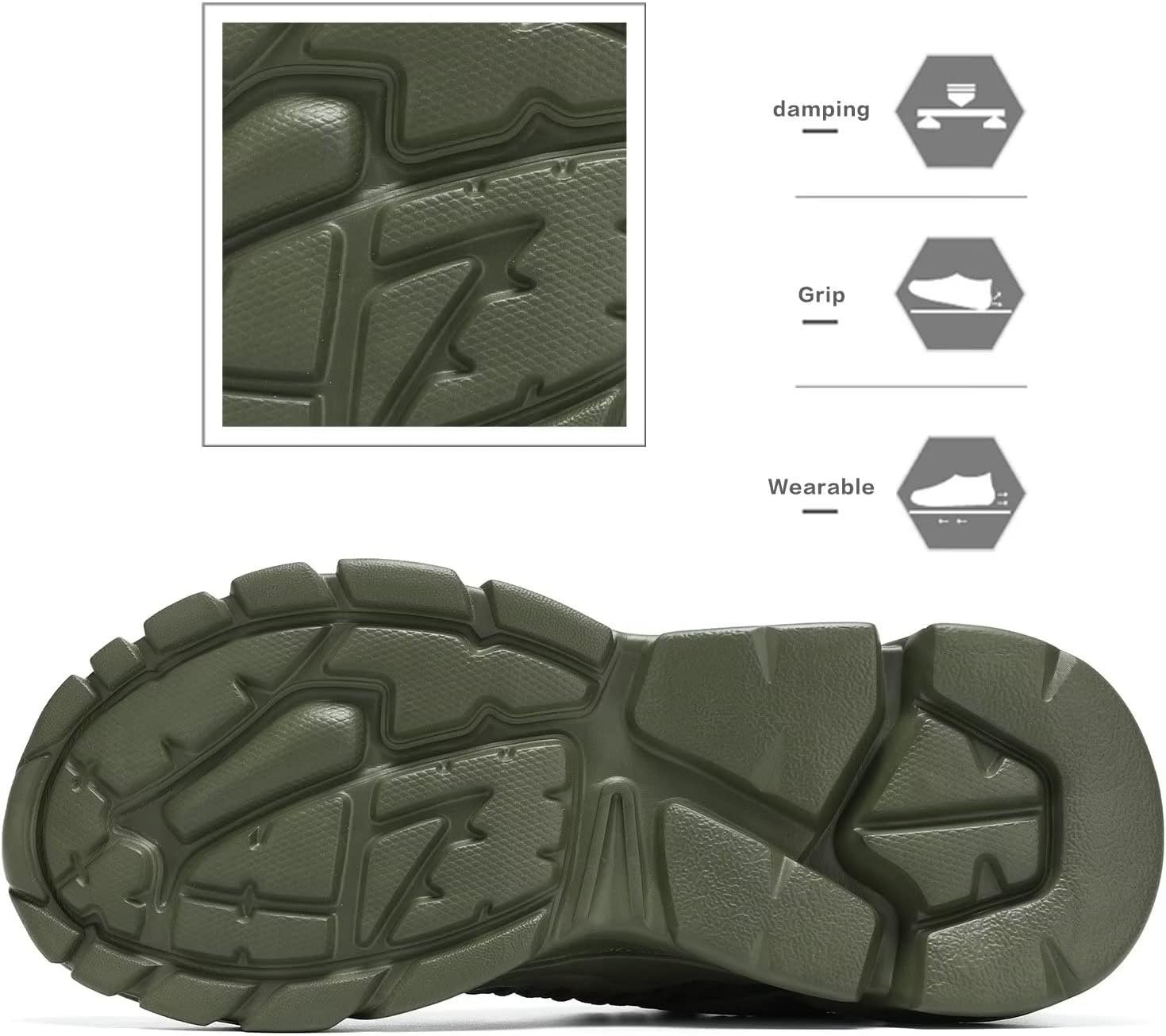 Men's Running Shoes, Non Slip, Breathable, Lightweight Fashion Sneakers, Slip Resistant Athletic Sports Walking Gym Work Shoes - Image 5