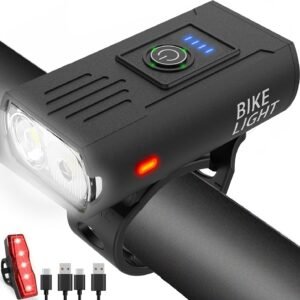 Victoper Bike Light, High Lumens Super Bright Bicycle Lite, 6+4 Modes USB Rechargeable Bike Headlight & Taillight Set, Waterproof Safety Bike Front & Rearlight for Road, Mountain, Night Riding