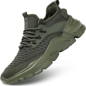 Men’s Running Shoes, Non Slip, Breathable, Lightweight Fashion Sneakers, Slip Resistant Athletic Sports Walking Gym Work Shoes