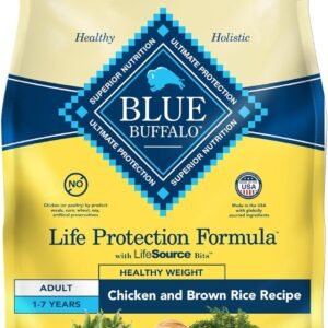Blue Buffalo Life Protection Formula Healthy Weight Adult Dry Dog Food, Supports an Ideal Weight, Made with Natural Ingredients, Chicken & Brown Rice Recipe, 30-lb Bag