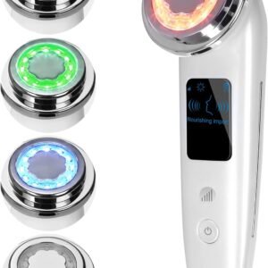 Face Massager Electric Face Lifting 4 in 1 Facial Massager Anti Aging Skin Tightening Firming Skin Care Tools (White)
