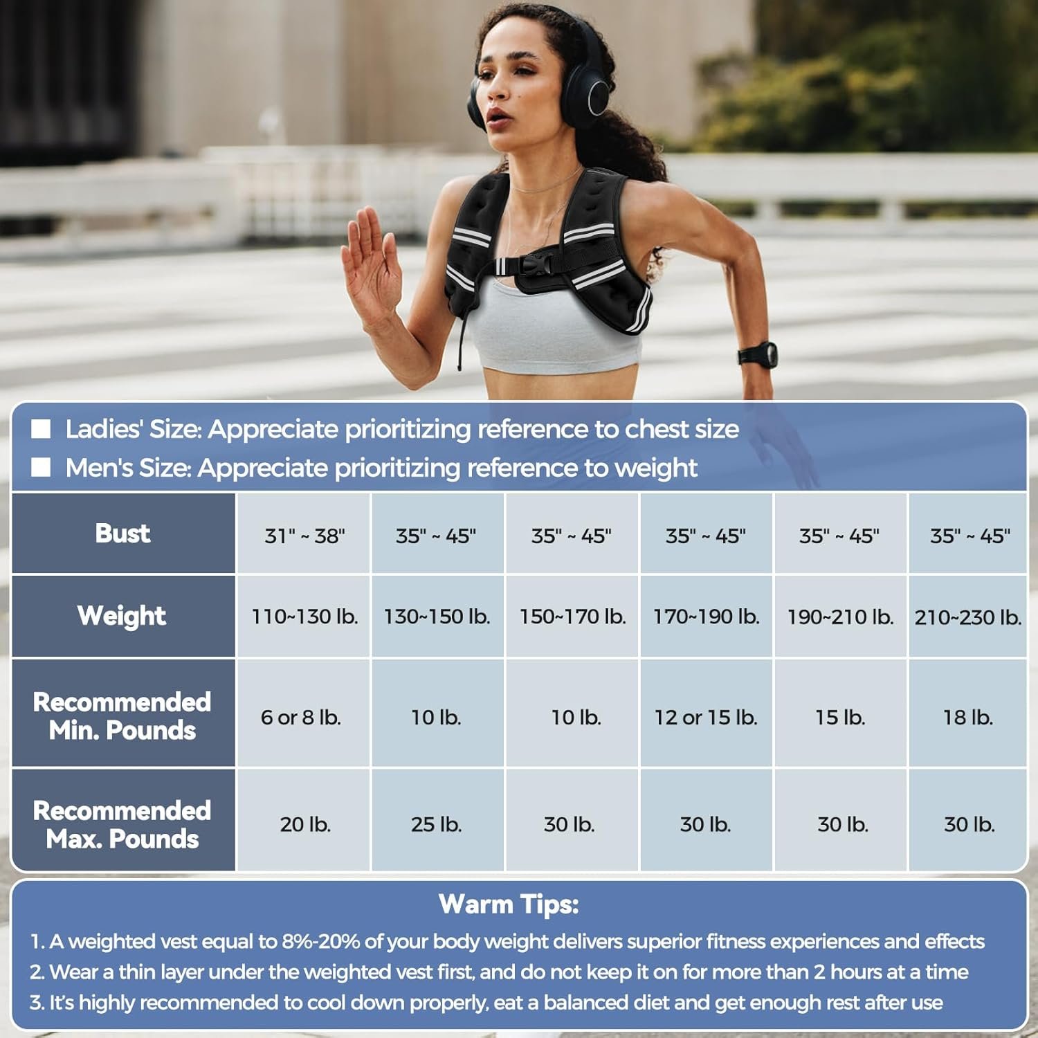 Weighted Vest for Women & Men with Reflective Stripe and Adjustable Buckle, Comfortable & Durable Rucking Vest for Walking, Running & Strength Training - Image 8