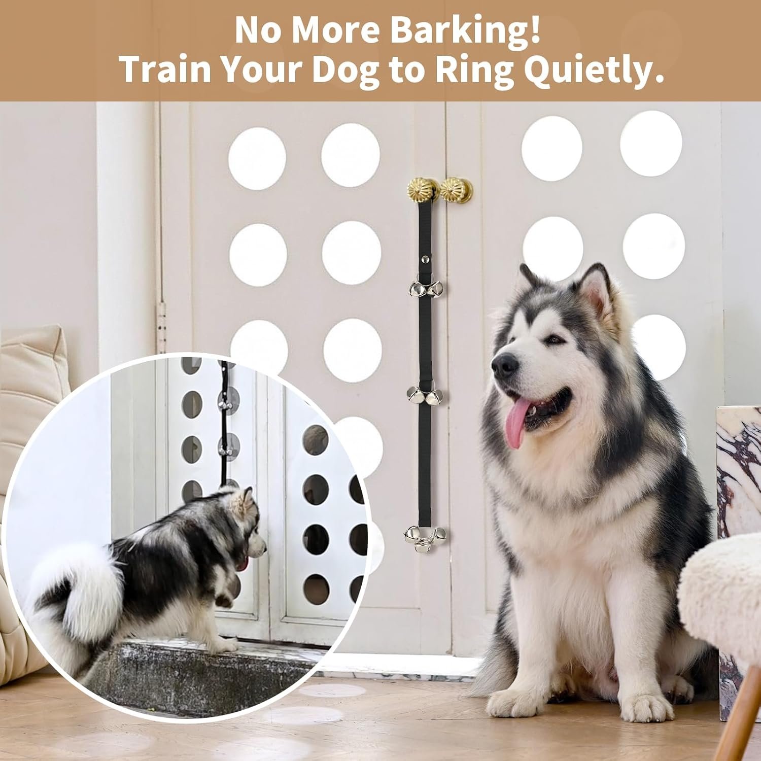 Upgraded Puppy Bells Dog Doorbells for Door Knob/Potty Training/Go Outside-Dog Bells for Puppies Dogs Doggy Doggie Pooch Pet Cat for Dog Lovers-Premium Quality-3 Snaps for Length Adjustment - Image 6