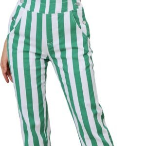 Bindefon Overalls for Women Fashion Jumpsuits Striped Pants Printed Bibs Coveralls White Elephant Gifts